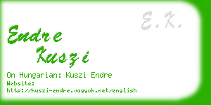 endre kuszi business card